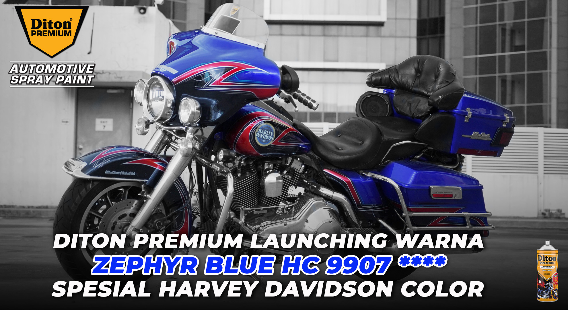Diton Premium Launching Warna Zephyr Blue HC 9907 Spesial Harvey Davidson Color