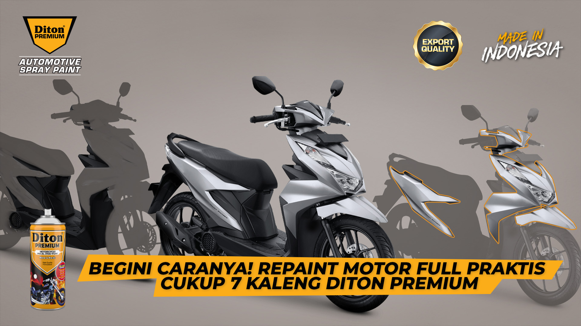 Begini Caranya! Repaint Motor Full Praktis Cukup 7 Kaleng Diton Premium
