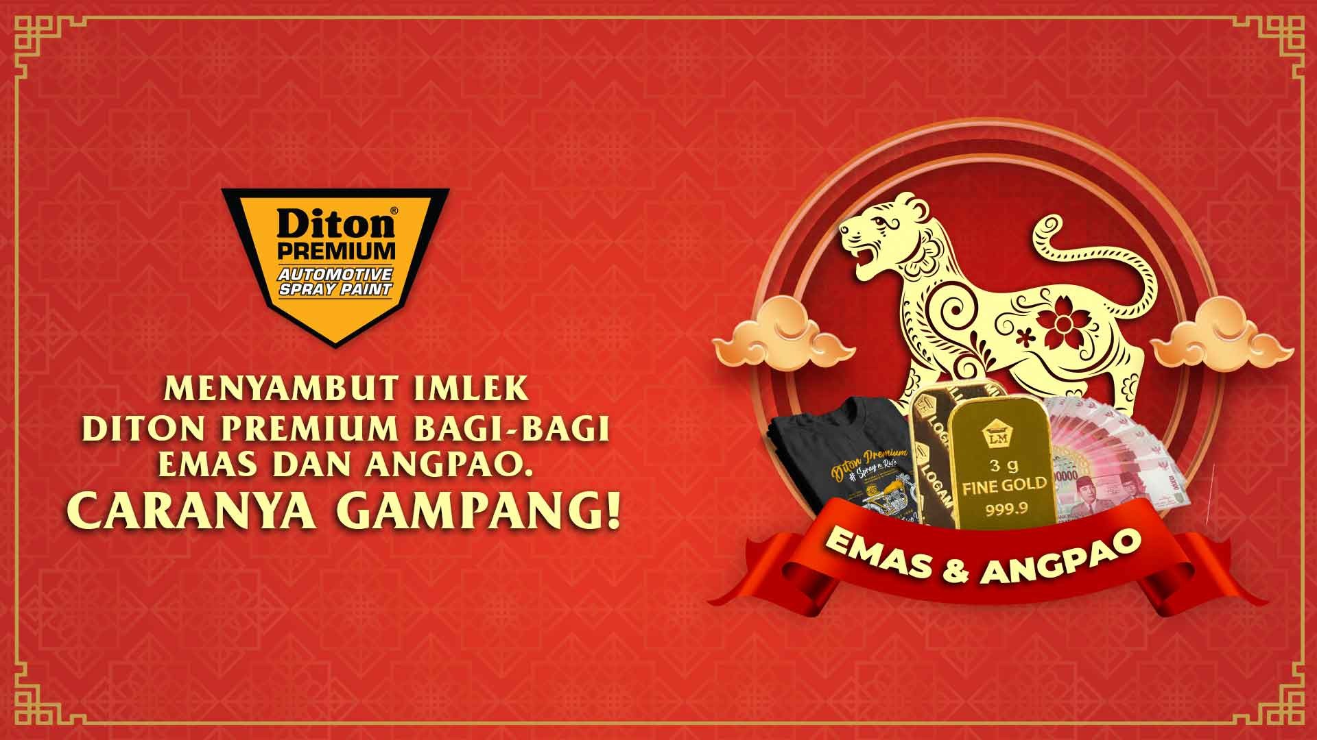 Menyambut Imlek, Diton Premium Bagi-bagi Emas dan Angapao. Caranya Gampang!