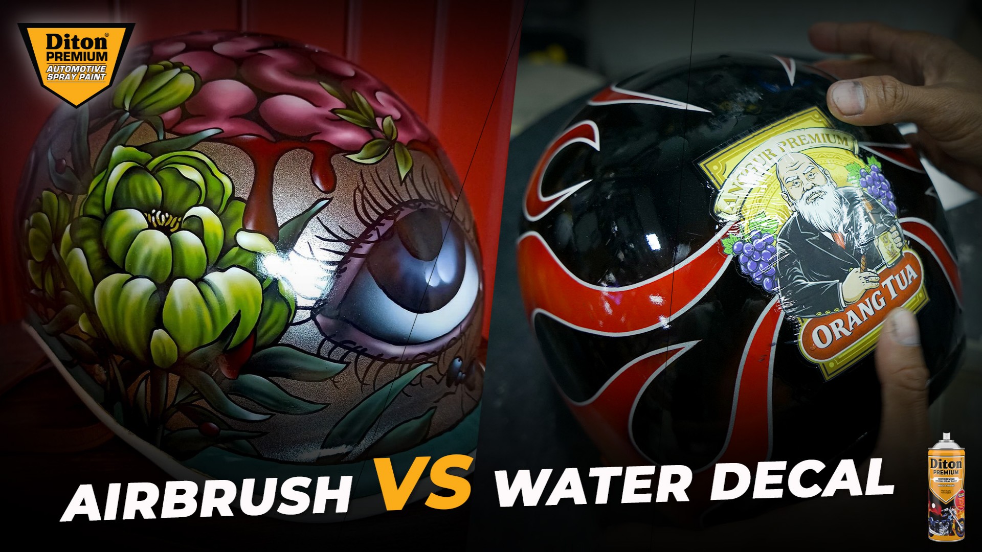 Airbrush VS Water Decal untuk Repaint Helm, Pilih yang Mana?