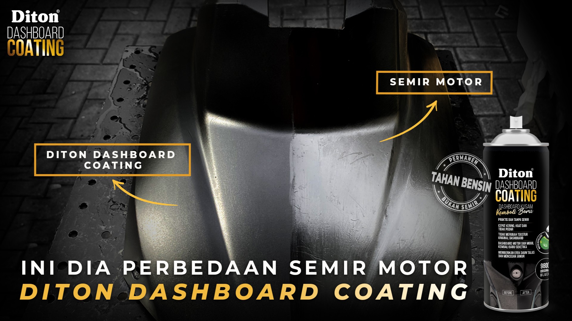 Ini Dia Perbedaan Diton Dashboard Coating dan Semir Motor