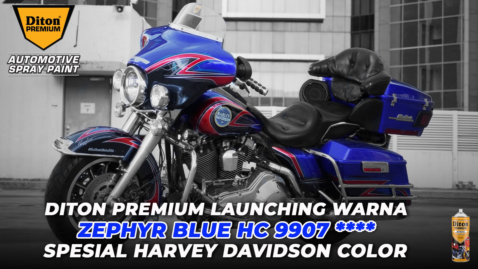 Diton Premium Launching Warna Zephyr Blue HC 9907 Spesial Harvey Davidson Color