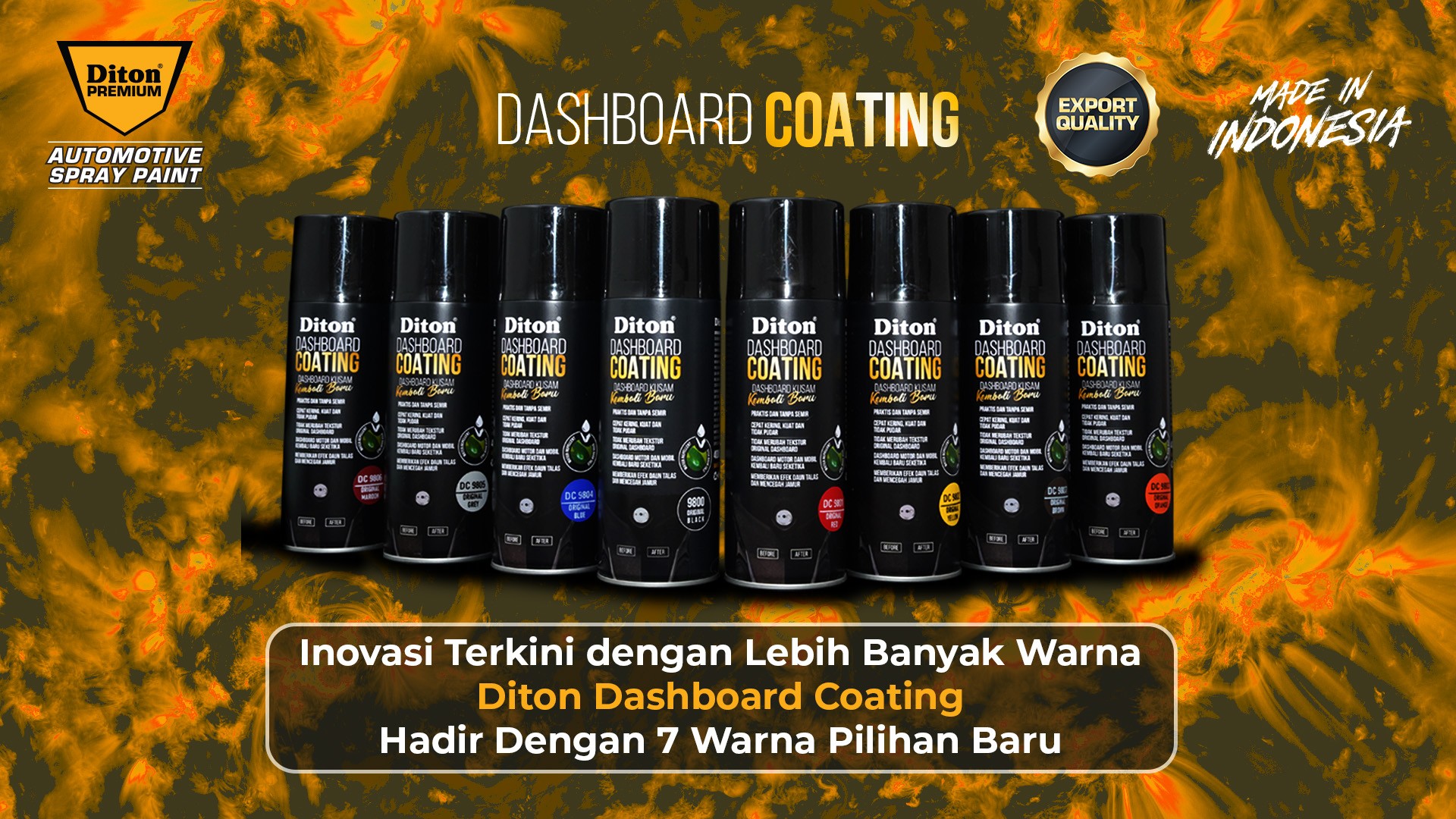 Inovasi Terkini dengan Lebih Banyak Warna, Diton Dashboard Coating Hadir Dengan 7 Warna Pilihan Baru