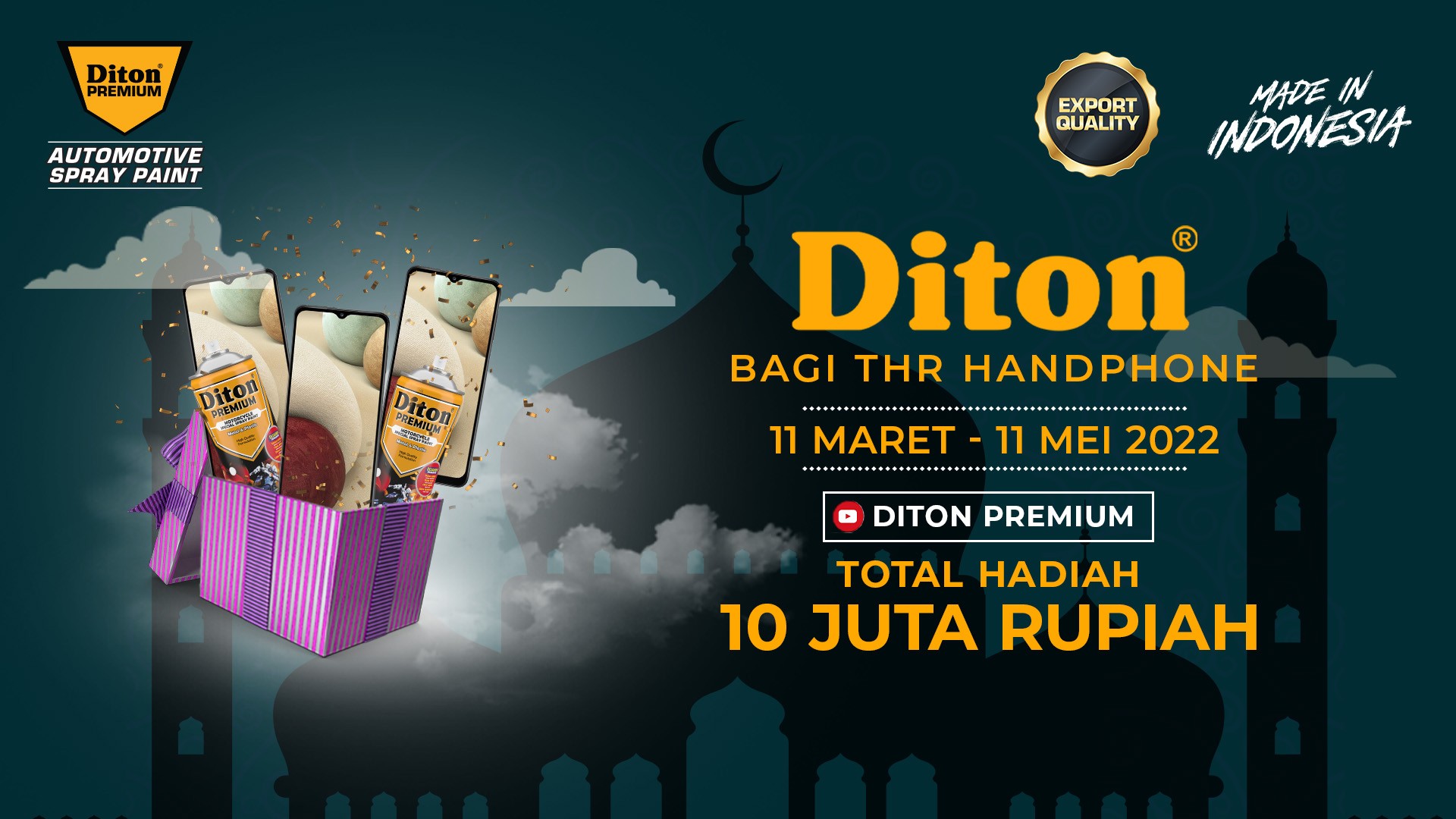 Modal Subscribe, Komen dan Likes YouTube Diton Premium, Bisa Dapet Handphone Dengan Ikutan DITON BAGI THR HANDPHONE