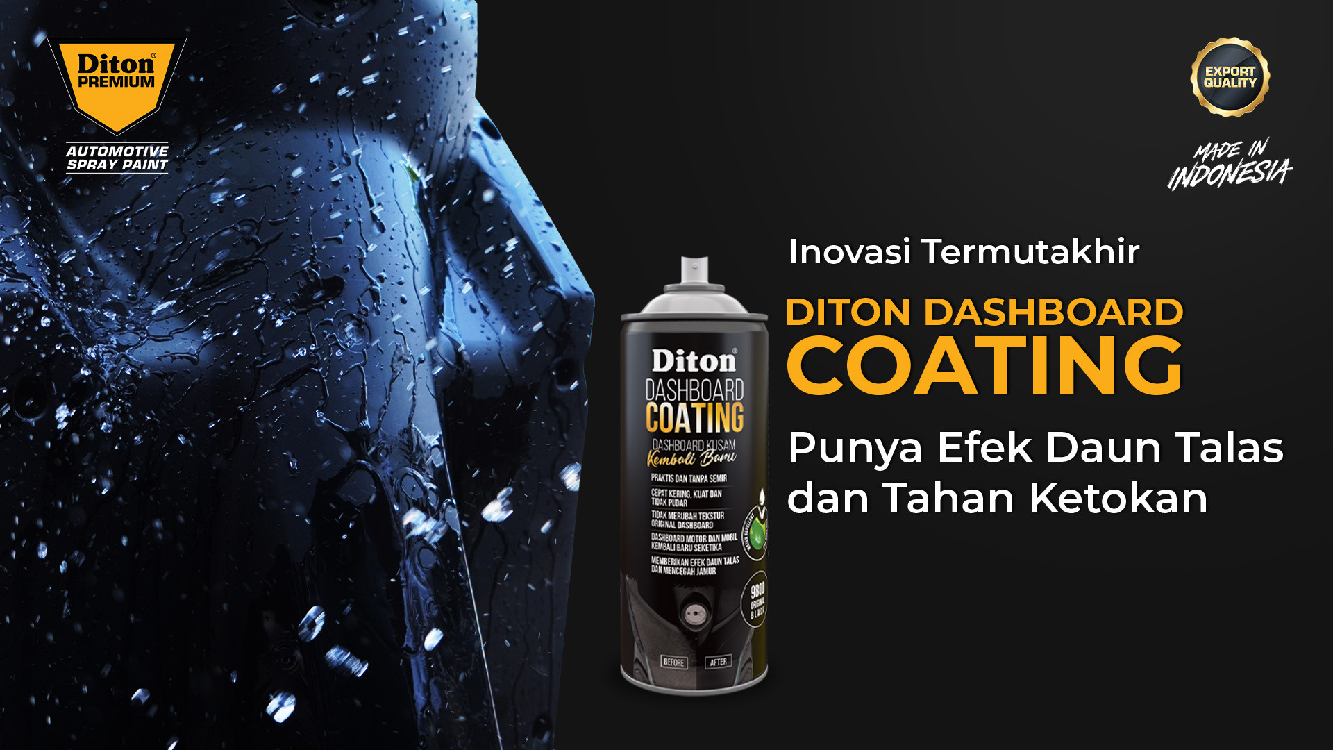 Inovasi Termutakhir Diton Dashboard Coating Punya Efek Daun Talas dan Tahan Ketokan