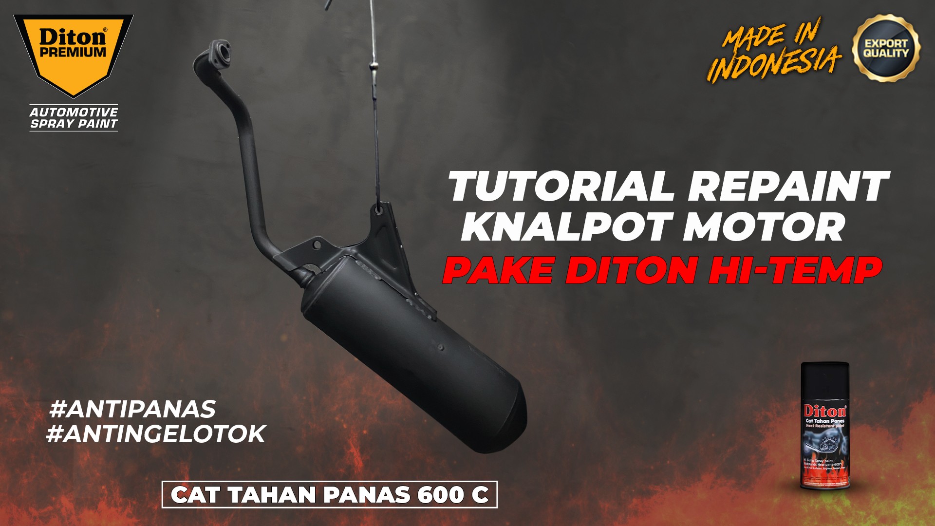 Tutorial Repaint Knalpot Pake Diton Hi-Temp