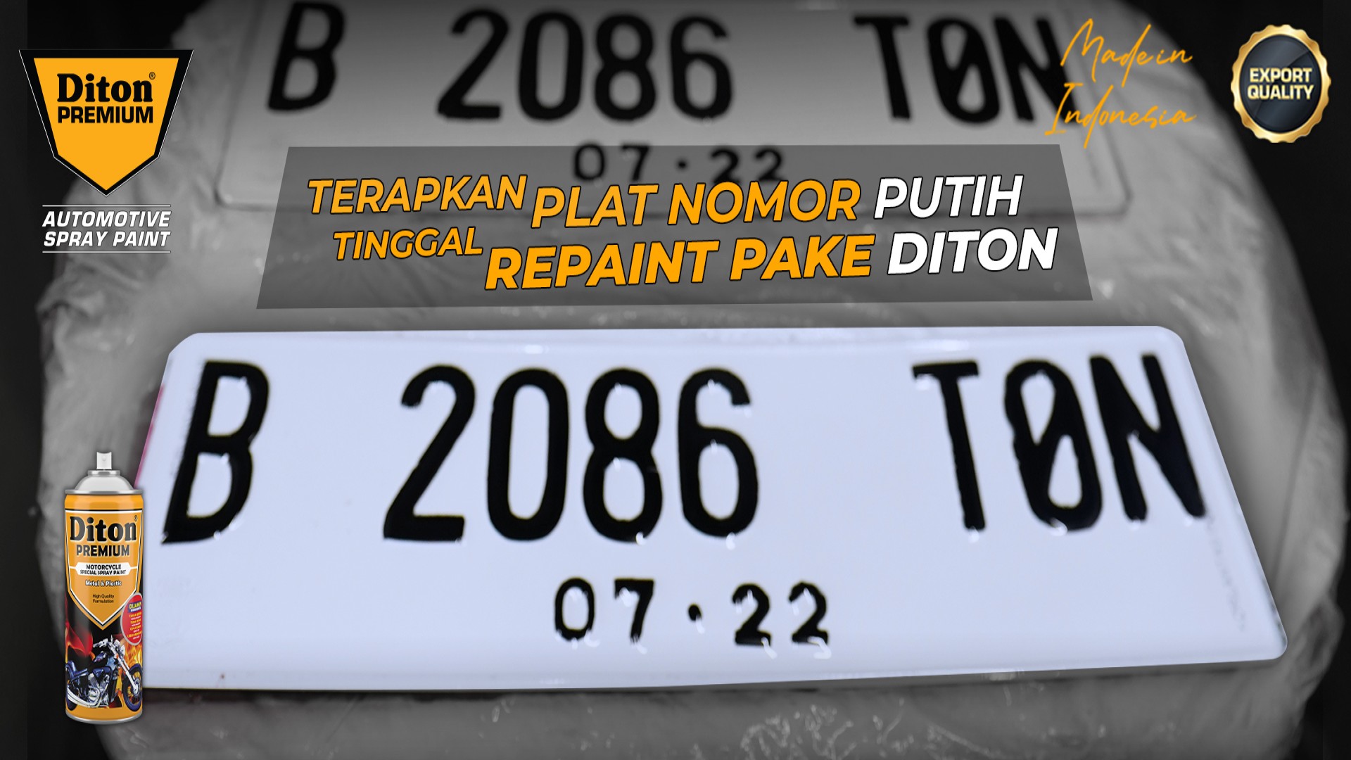 Terapkan Pelat Nomor Putih, Tinggal Repaint Pakai Diton