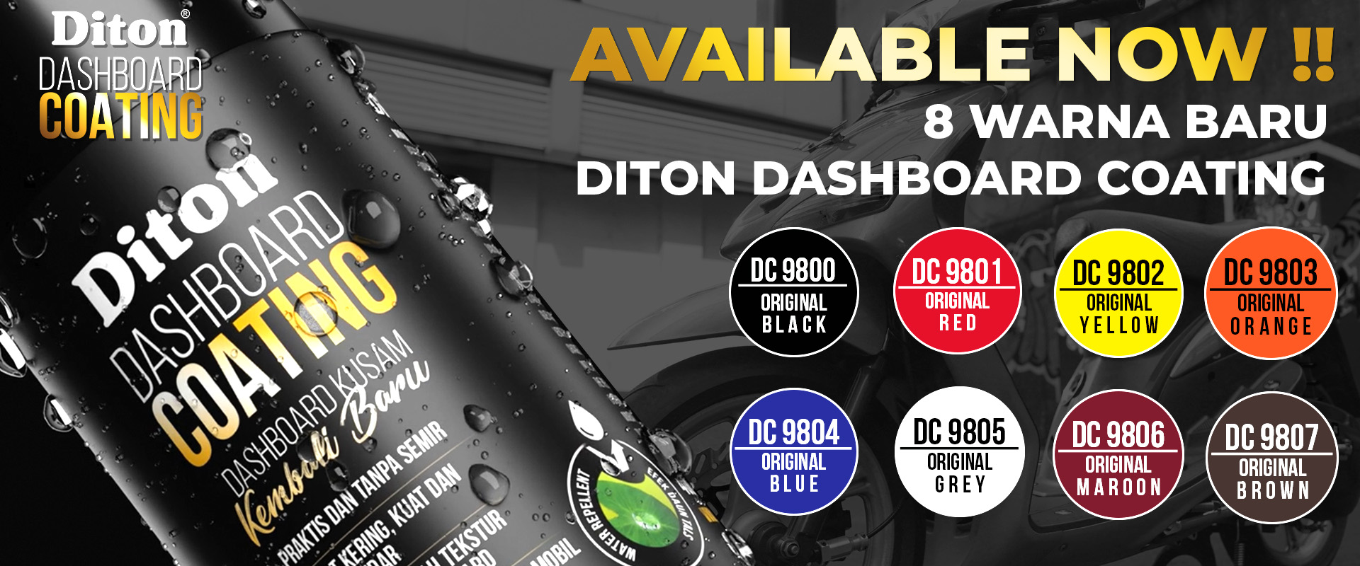 DITON DASHBOARD COATING 8 WARNA TERBARU