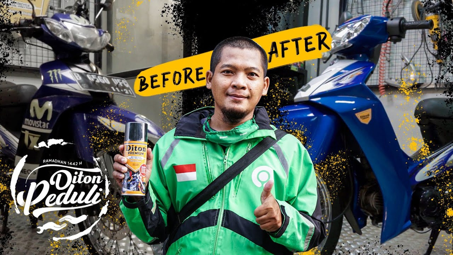 TERHARU, HASIL RESTORASI MOTOR GRATIS UNTUK DRIVER OJOL | DITON PEDULI